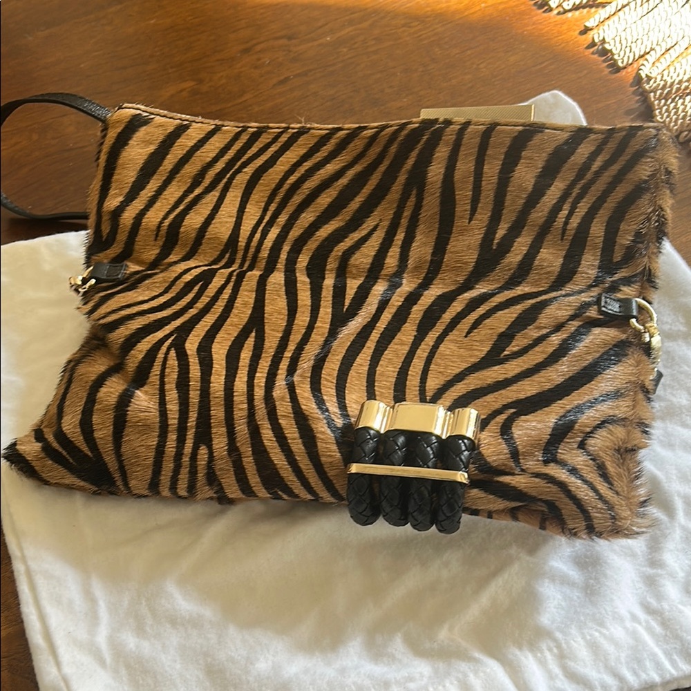Jimmy Choo Animal Print Clutch with Black Strap - Picture 5 of 8